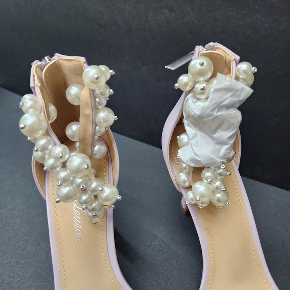 NEW Lauren Lorraine Violet Pearl Heels Size 8.5M - Picture 4 of 14